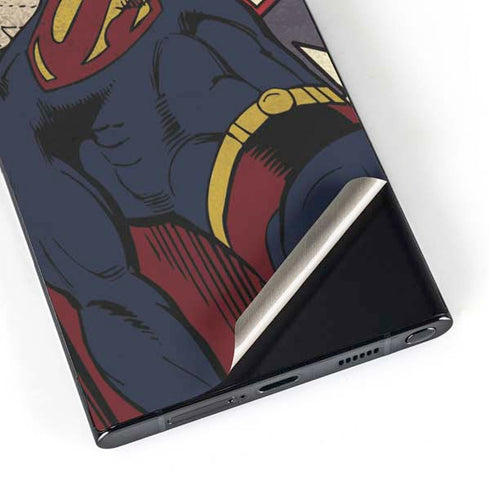 DC Comics Superman Vintage Pose American Flag Galaxy S25 Ultra Skin